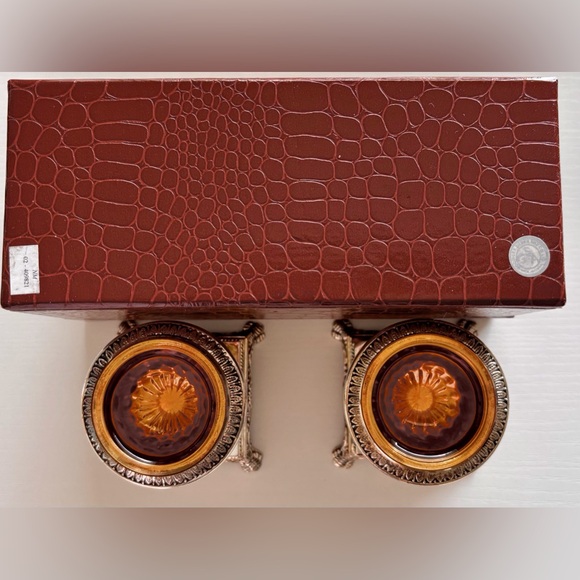 Neiman Marcus Vintage Godinger Silver and Gold Accent Salt Cellar Set - Picture 10 of 12